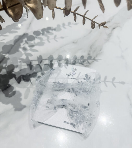 Mazās matu bantes sprādzes "Baltā sniegpārsliņa"